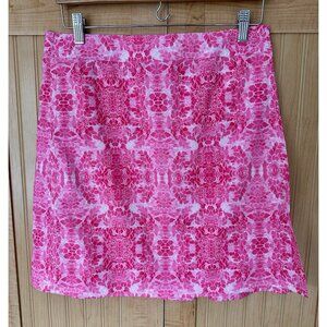 RIP SKIRT Hawaii Hot Pink Floral True Wrap Casual Flounce Back Skirt Size Medium